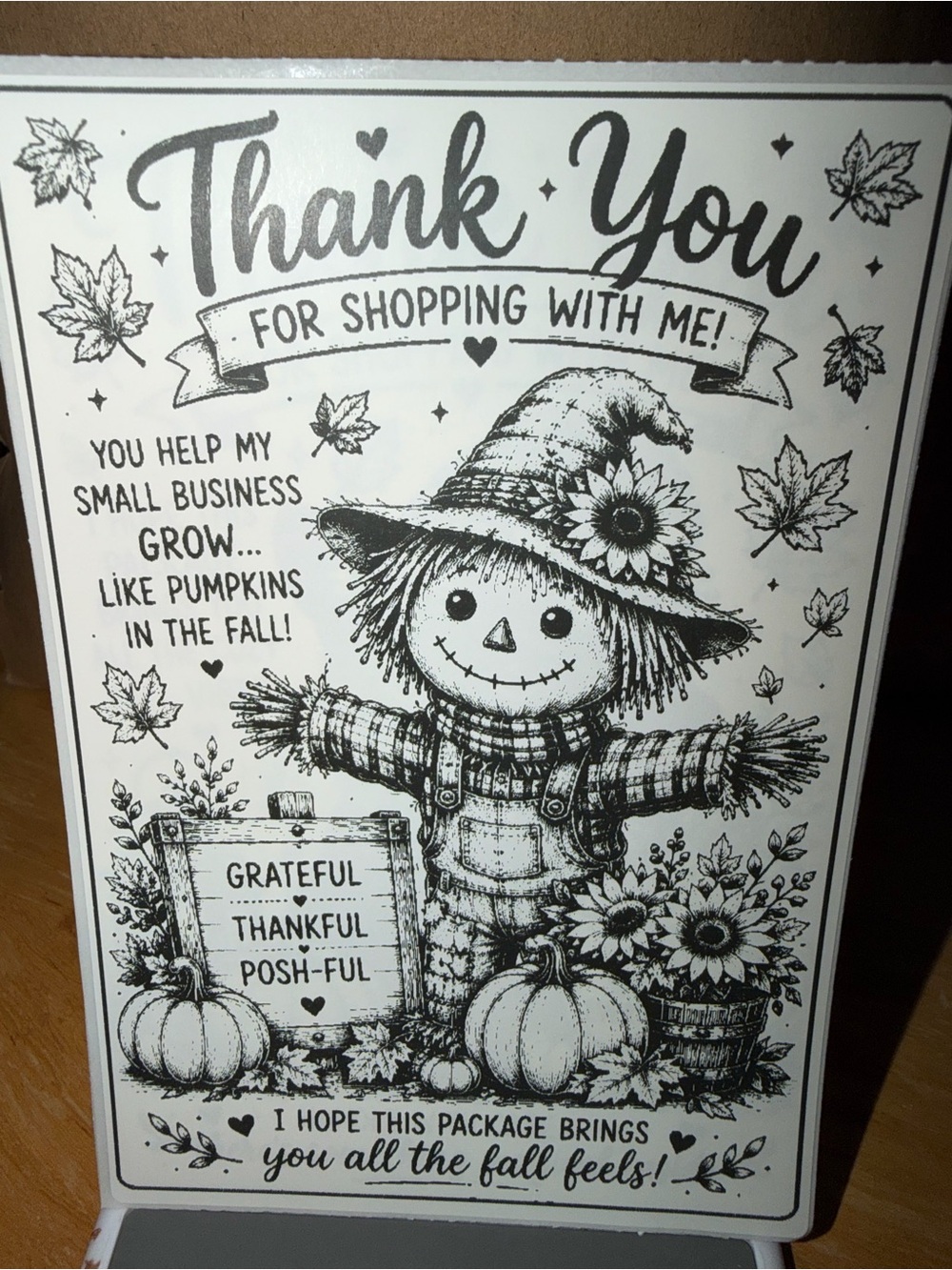 Thank You Fall Scarecrow 50 count 4x6